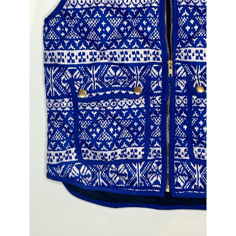 J.Crew Black Label Blue Nordic Vest White Winter Detail Size Medium Preppy - Picture 3 of 9